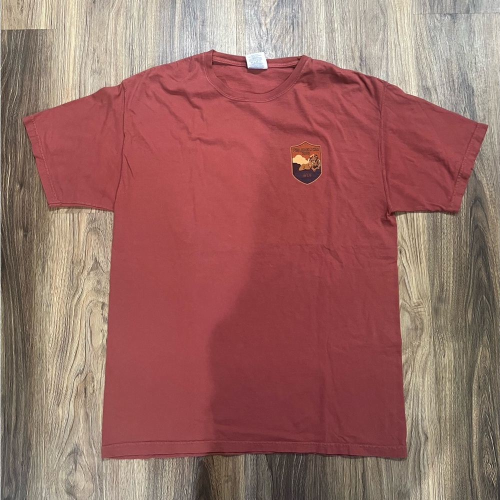 Philadelphia Zoo Heritage Lion T-Shirt Comfort Wash Blue 1859 Retro Large